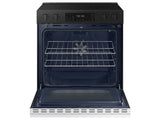 Bespoke 6.3 cu. ft. Smart Slide-In Electric Range with Air Fry & Precision Knobs in White Glass - (NSE6DB830012AA)