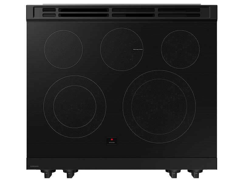 Bespoke 6.3 cu. ft. Smart Slide-In Electric Range with Air Fry & Precision Knobs in White Glass - (NSE6DB830012AA)