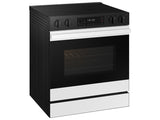 Bespoke 6.3 cu. ft. Smart Slide-In Electric Range with Air Fry & Precision Knobs in White Glass - (NSE6DB830012AA)