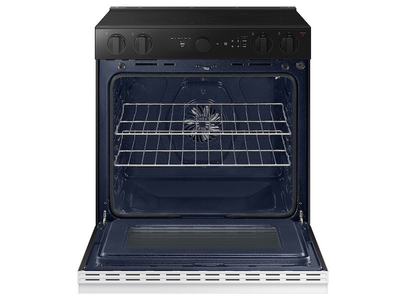 Bespoke 6.3 cu. ft. Smart Slide-In Electric Range with Air Sous Vide & Air Fry in White Glass - (NSE6DB850012AA)