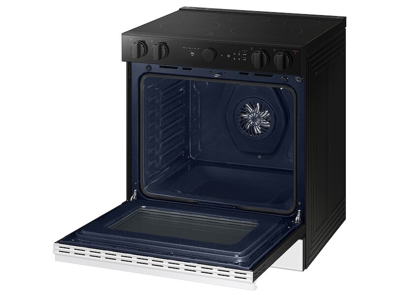 Bespoke 6.3 cu. ft. Smart Slide-In Electric Range with Air Sous Vide & Air Fry in White Glass - (NSE6DB850012AA)