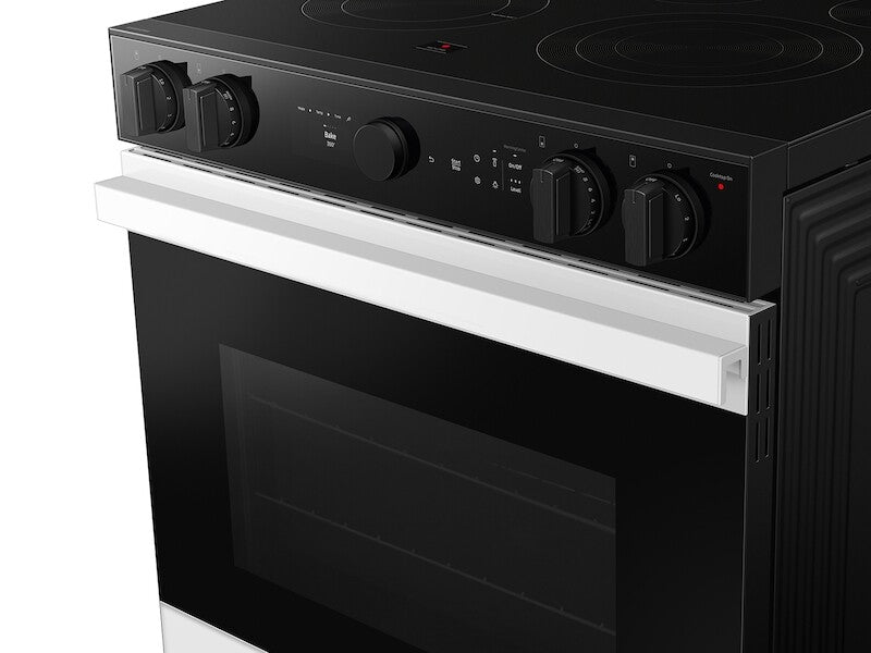 Bespoke 6.3 cu. ft. Smart Slide-In Electric Range with Air Sous Vide & Air Fry in White Glass - (NSE6DB850012AA)