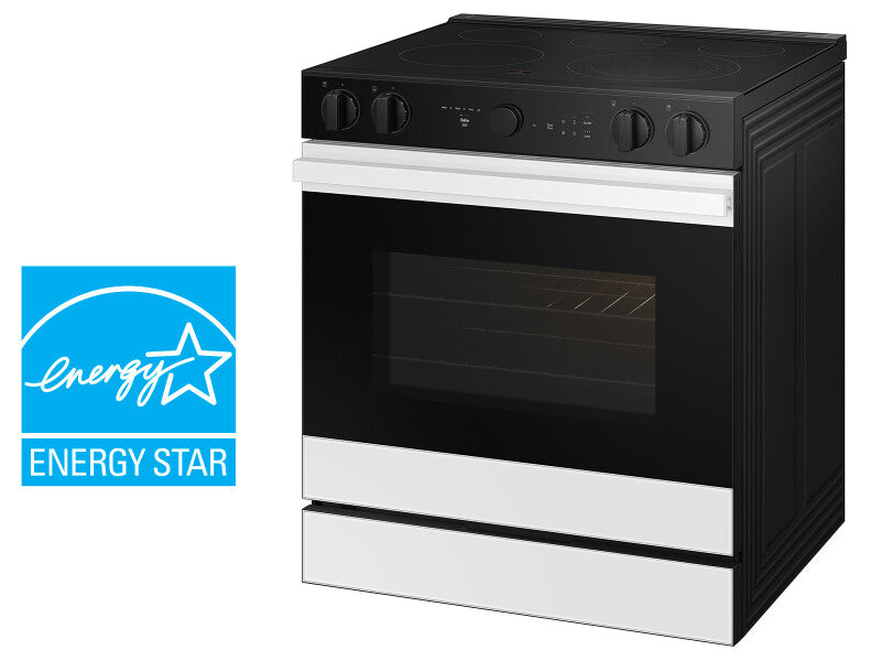 Bespoke 6.3 cu. ft. Smart Slide-In ENERGY STAR® Certified Electric Range with Air Fry in White Glass - (NSE6DB850212AA)