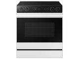 Bespoke 6.3 cu. ft. Smart Slide-In Electric Range with Smart Oven Camera & Illuminated Precision Knobs in White Glass - (NSE6DB870012AA)