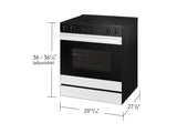 Bespoke 6.3 cu. ft. Smart Slide-In Electric Range with Smart Oven Camera & Illuminated Precision Knobs in White Glass - (NSE6DB870012AA)