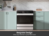 Bespoke 6.3 cu. ft. Smart Slide-In Electric Range with Smart Oven Camera & Illuminated Precision Knobs in White Glass - (NSE6DB870012AA)