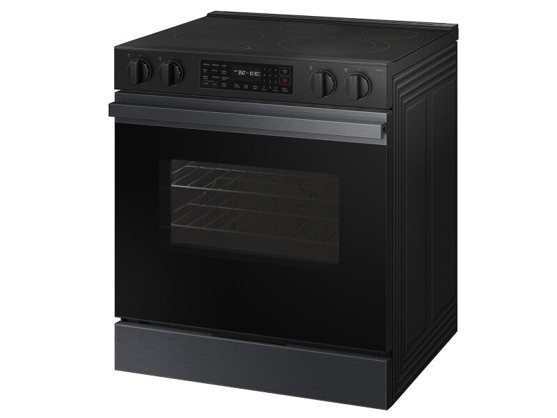Bespoke 6.3 cu. ft. Smart Slide-In Electric Range with Precision Knobs in Matte Black Steel - (NSE6DG8100MTAA)