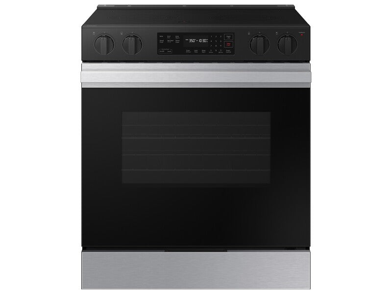 Bespoke 6.3 cu. ft. Smart Slide-In Electric Range with Precision Knobs in Stainless Steel - (NSE6DG8100SRAA)
