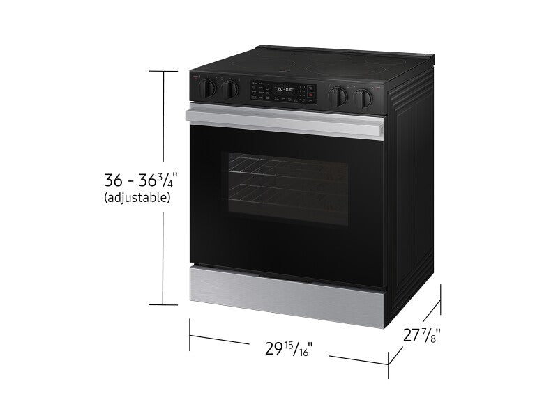 Bespoke 6.3 cu. ft. Smart Slide-In Electric Range with Precision Knobs in Stainless Steel - (NSE6DG8100SRAA)