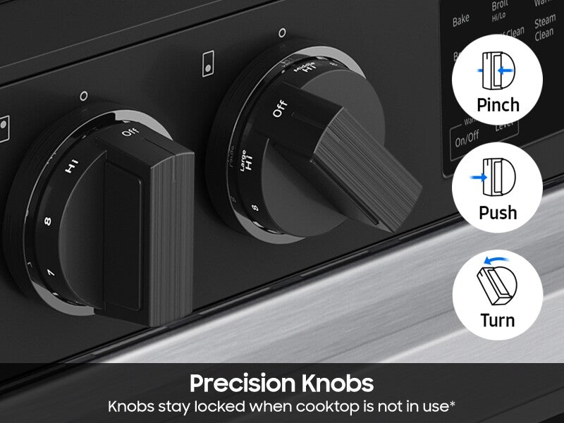 Bespoke 6.3 cu. ft. Smart Slide-In Electric Range with Precision Knobs in Stainless Steel - (NSE6DG8100SRAA)