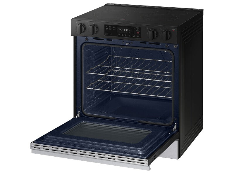Bespoke 6.3 cu. ft. Smart Slide-In Electric Range with Precision Knobs in Stainless Steel - (NSE6DG8100SRAA)