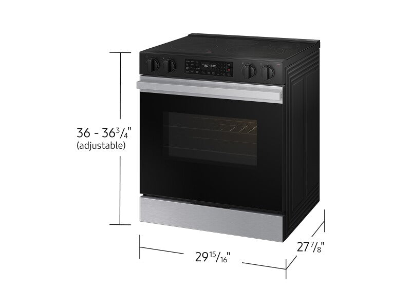 Bespoke 6.3 cu. ft. Smart Slide-In Electric Range with Air Fry & Precision Knobs in Stainless Steel - (NSE6DG8300SRAA)