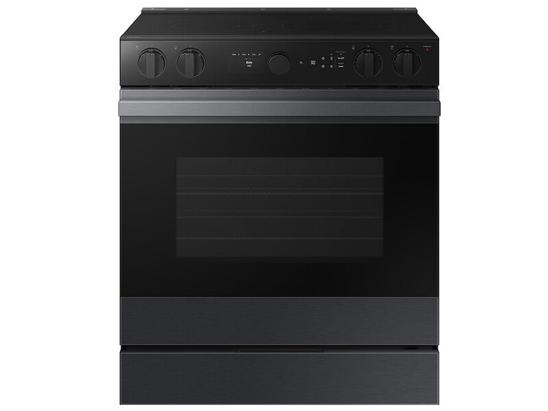 Bespoke 6.3 cu. ft. Smart Slide-In Electric Range with Air Sous Vide & Air Fry in Matte Black Steel - (NSE6DG8500MTAA)