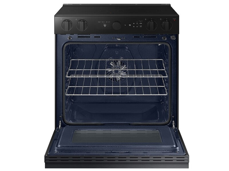 Bespoke 6.3 cu. ft. Smart Slide-In Electric Range with Air Sous Vide & Air Fry in Matte Black Steel - (NSE6DG8500MTAA)