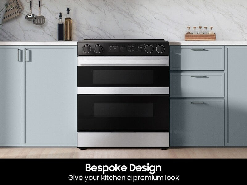 Bespoke Smart Slide-In Electric Range 6.3 cu. ft. with Flex Duo™ & Illuminated Precision Knobs in Stainless Steel - (NSE6DG8550SRAA)