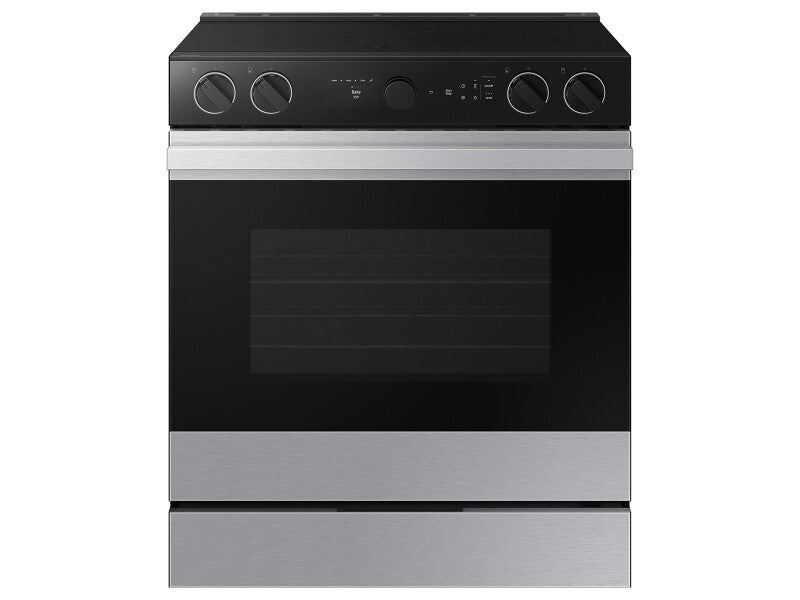Bespoke 6.3 cu. ft. Smart Slide-In Electric Range with Smart Oven Camera & Illuminated Precision Knobs in Stainless Steel - (NSE6DG8700SRAA)