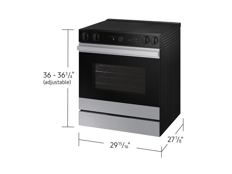 Bespoke 6.3 cu. ft. Smart Slide-In Electric Range with Smart Oven Camera & Illuminated Precision Knobs in Stainless Steel - (NSE6DG8700SRAA)