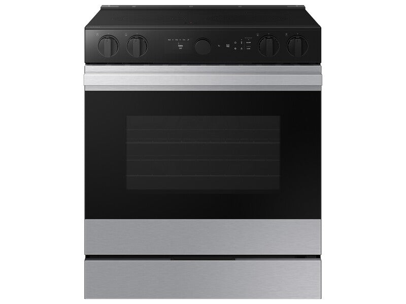 Bespoke 6.3 cu. ft. Smart Slide-In Electric Range with Smart Oven Camera & Illuminated Precision Knobs in Stainless Steel - (NSE6DG8700SRAA)