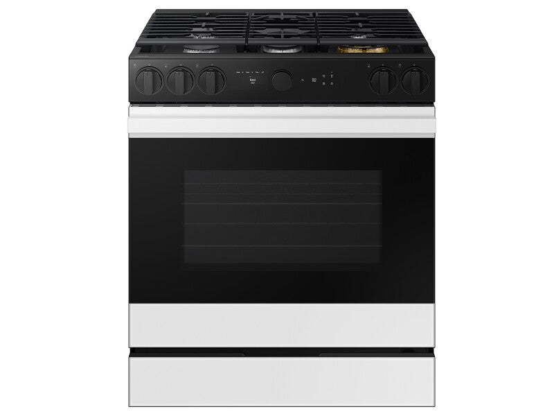 Bespoke 6.0 cu. ft. Smart Slide-In Gas Range with Air Sous Vide & Air Fry in White Glass - (NSG6DB850012AA)