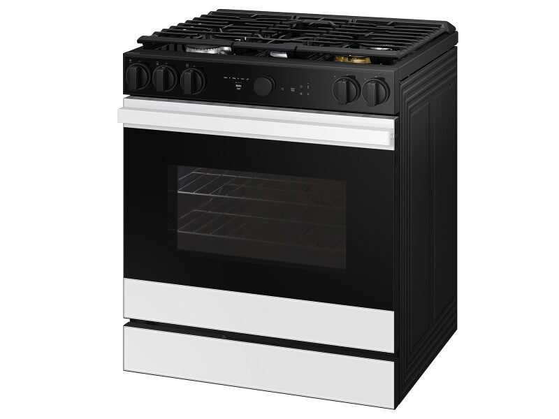 Bespoke 6.0 cu. ft. Smart Slide-In Gas Range with Air Sous Vide & Air Fry in White Glass - (NSG6DB850012AA)