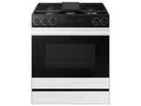 Bespoke 6.0 cu. ft. Smart Slide-In Gas Range with Smart Oven Camera & Illuminated Precision Knobs in White Glass - (NSG6DB870012AA)