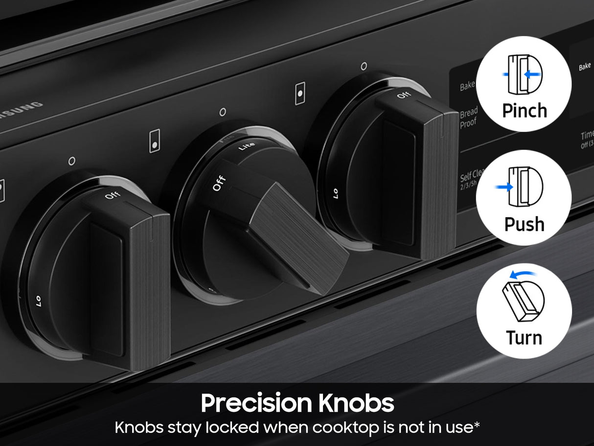 6 CU FT Bespoke Gas Slide-in w/ Saftey Knobs - (NSG6DG8100MTAA)