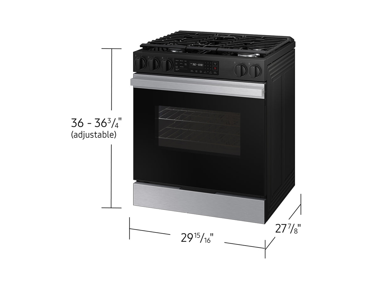 Bespoke 6.0 cu. ft. Smart Slide-In Gas Range with Precision Knobs in Stainless Steel - (NSG6DG8100SRAA)