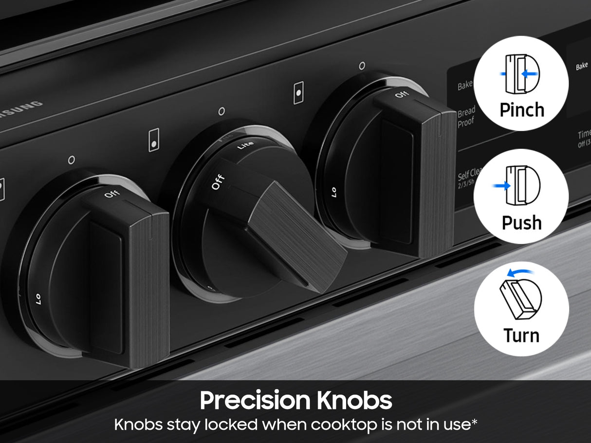 Bespoke 6.0 cu. ft. Smart Slide-In Gas Range with Precision Knobs in Stainless Steel - (NSG6DG8100SRAA)