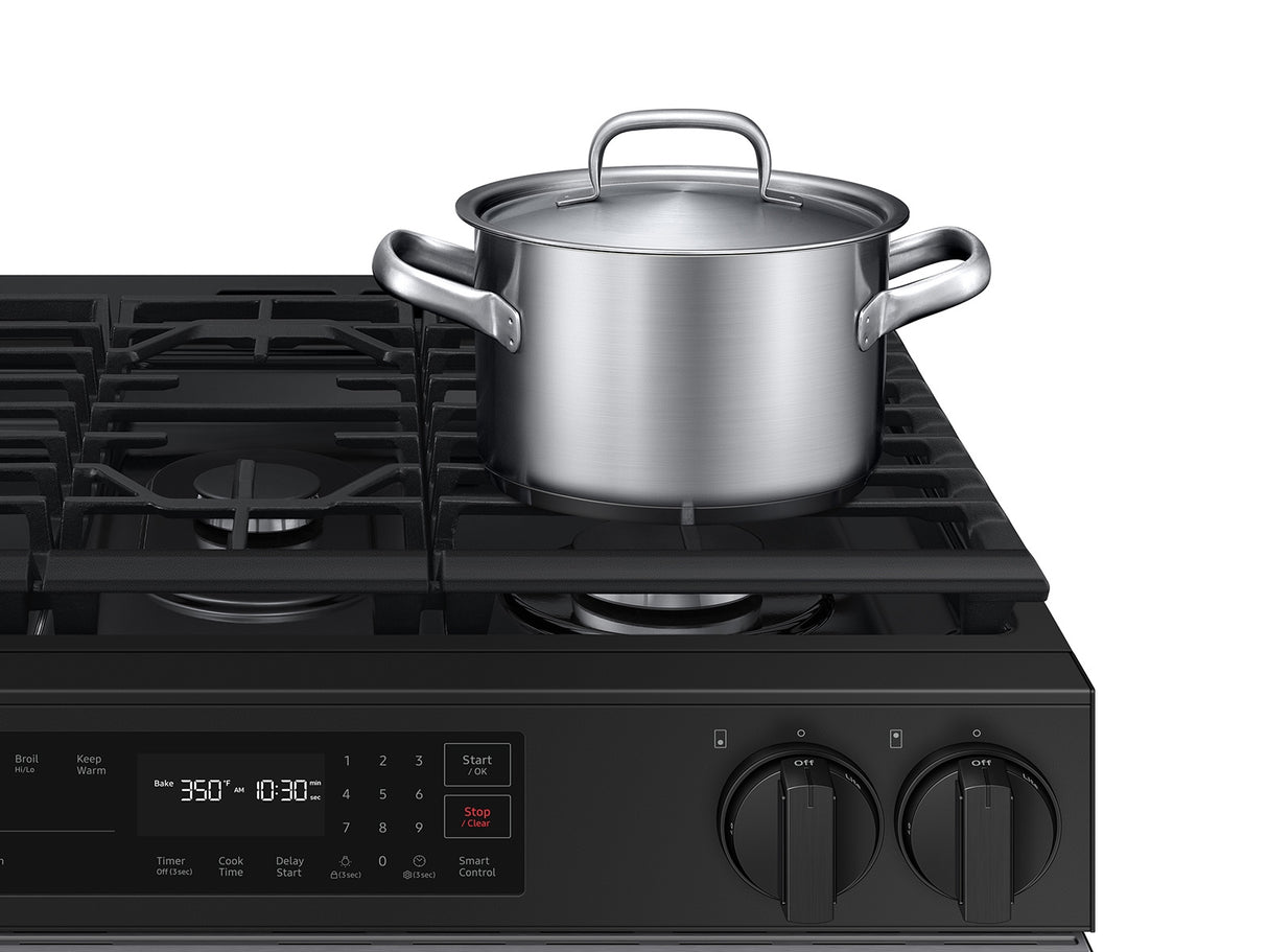 Bespoke 6.0 cu. ft. Smart Slide-In Gas Range with Precision Knobs in Stainless Steel - (NSG6DG8100SRAA)