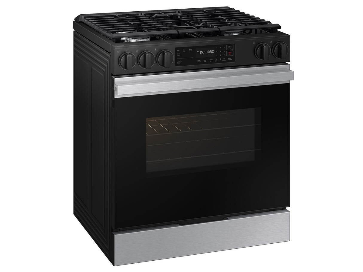 Bespoke 6.0 cu. ft. Smart Slide-In Gas Range with Precision Knobs in Stainless Steel - (NSG6DG8100SRAA)