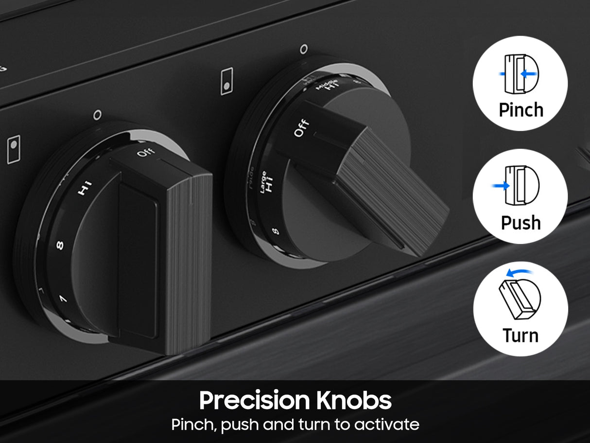 Bespoke 6.0 cu. ft. Smart Slide-In Gas Range with Air Sous Vide & Air Fry in Matte Black Steel - (NSG6DG8500MTAA)