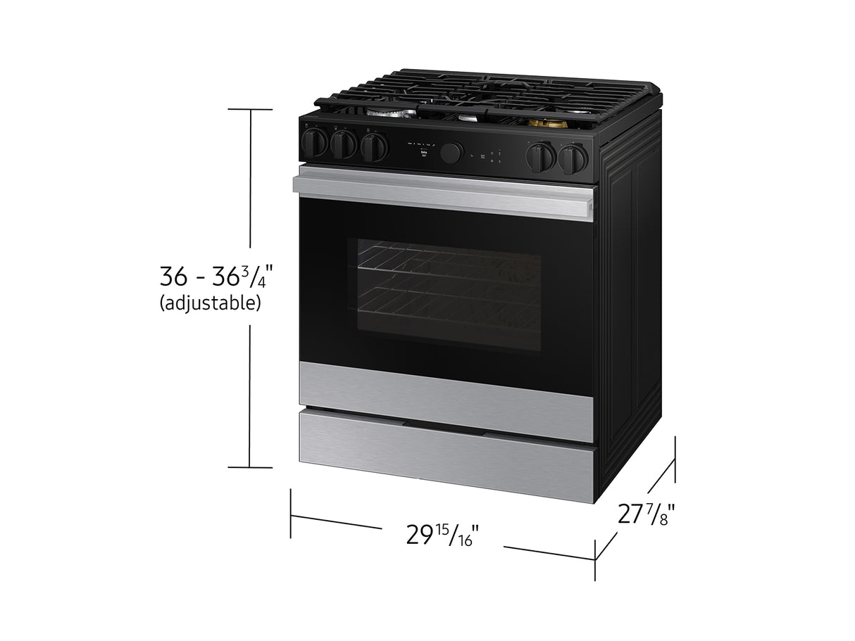 Bespoke 6.0 cu. ft. Smart Slide-In Gas Range with Air Sous Vide & Air Fry in Stainless Steel - (NSG6DG8500SRAA)