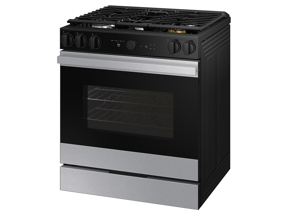 Bespoke 6.0 cu. ft. Smart Slide-In Gas Range with Air Sous Vide & Air Fry in Stainless Steel - (NSG6DG8500SRAA)