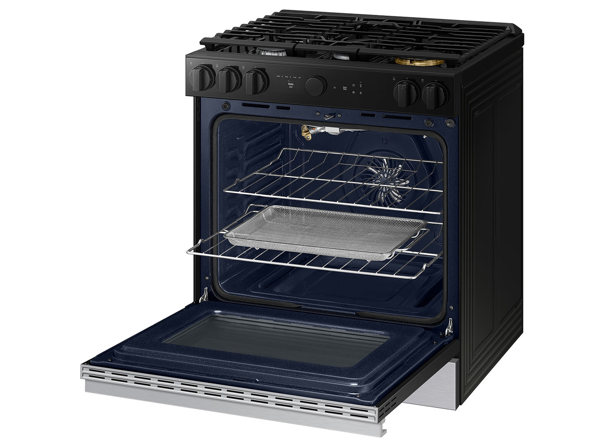 Bespoke 6.0 cu. ft. Smart Slide-In Gas Range with Air Sous Vide & Air Fry in Stainless Steel - (NSG6DG8500SRAA)