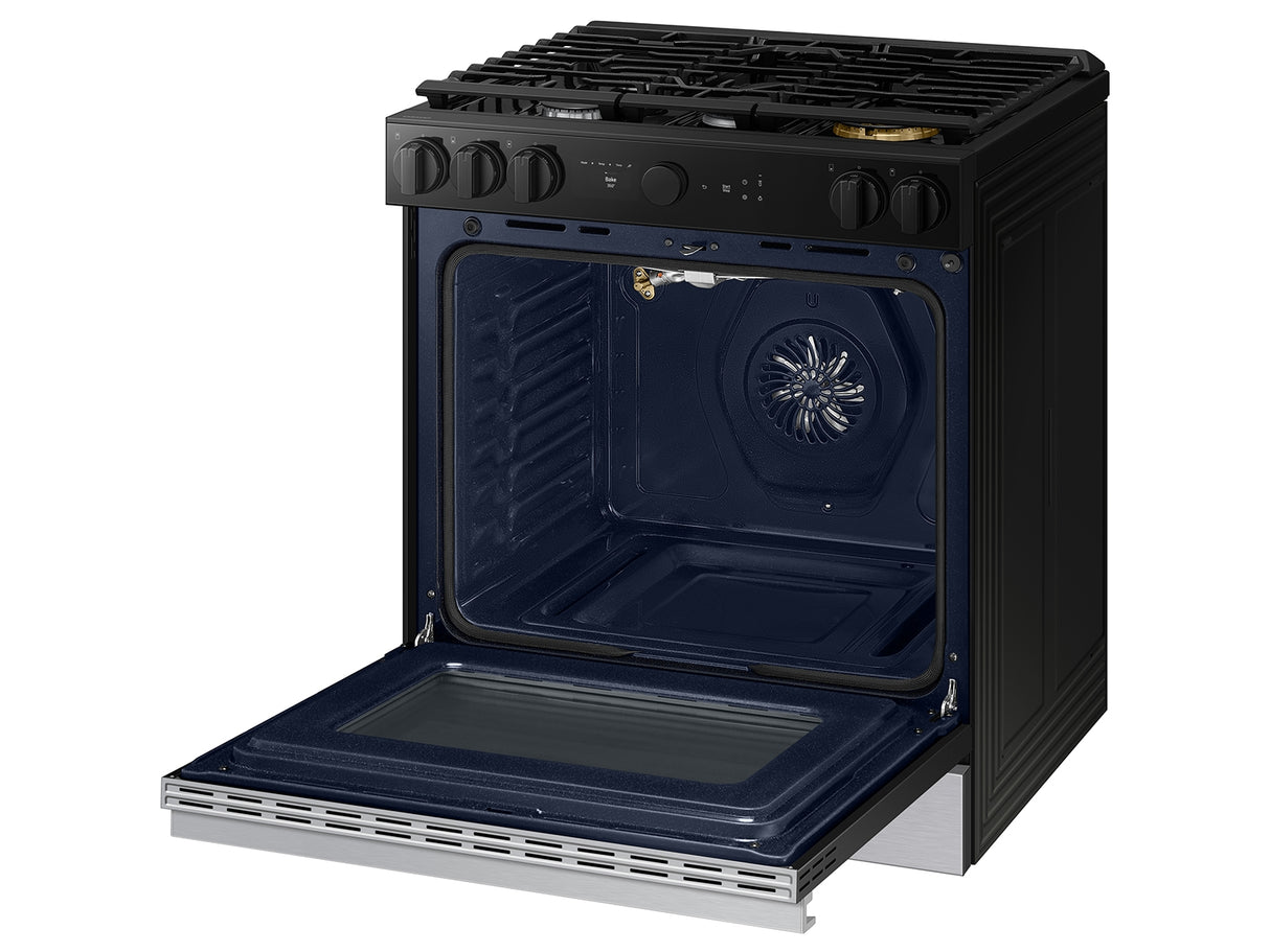 Bespoke 6.0 cu. ft. Smart Slide-In Gas Range with Smart Oven Camera & Illuminated Precision Knobs in Stainless Steel - (NSG6DG8700SRAA)