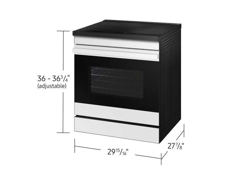 Bespoke 6.3 cu. ft. Smart Slide-In Induction Range with Anti-Scratch Glass Cooktop & Air Fry in White Glass - (NSI6DB930012AA)
