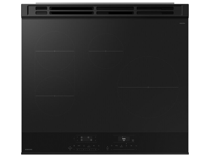 Bespoke 6.3 cu. ft. Smart Slide-In Induction Range with Anti-Scratch Glass Cooktop & Air Fry in White Glass - (NSI6DB930012AA)