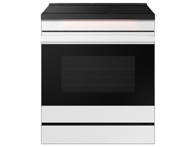 Bespoke 6.3 cu. ft. Smart Slide-In Induction Range with Ambient Edge Lighting™ & Air Sous Vide in White Glass - (NSI6DB950012AA)