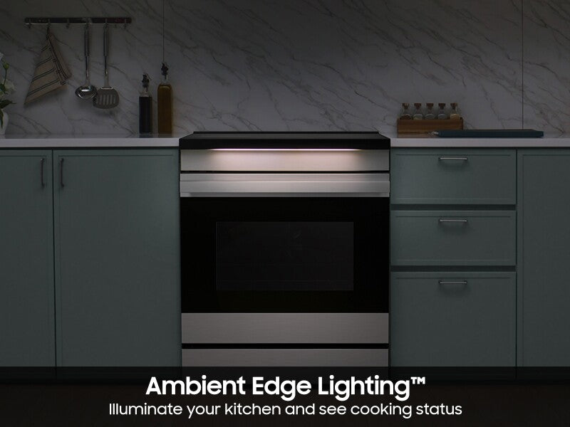 Bespoke 6.3 cu. ft. Smart Slide-In Induction Range with Ambient Edge Lighting™ & Air Sous Vide in White Glass - (NSI6DB950012AA)