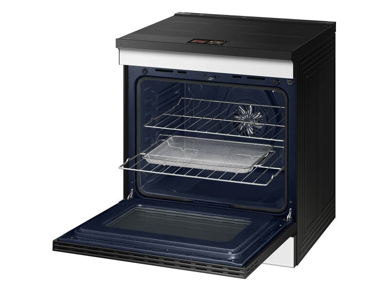 Bespoke 6.3 cu. ft. Smart Slide-In Induction Range with AI Home & Smart Oven Camera in White Glass - (NSI6DB990012AA)