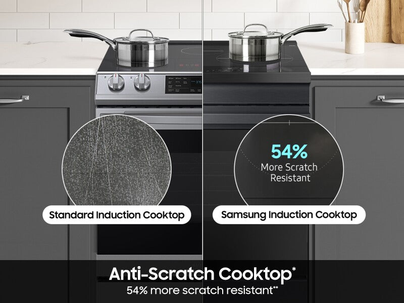 Bespoke 6.3 cu. ft. Smart Slide-In Induction Range with Anti-Scratch Glass Cooktop in Matte Black Steel - (NSI6DG9100MTAA)