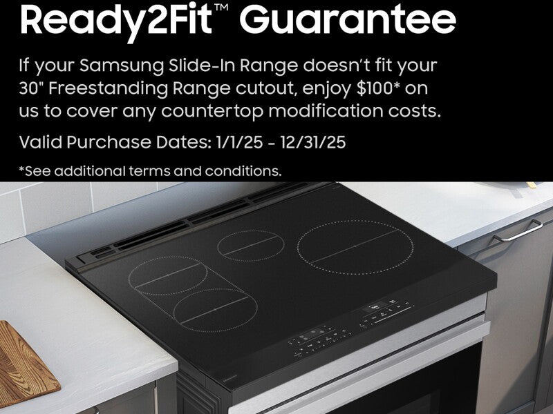 Bespoke 6.3 cu. ft. Smart Slide-In Induction Range with Anti-Scratch Glass Cooktop in Matte Black Steel - (NSI6DG9100MTAA)