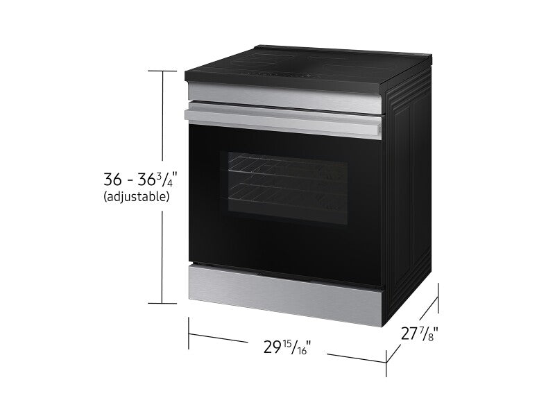 Bespoke 6.3 cu. ft. Smart Slide-In Induction Range with Anti-Scratch Glass Cooktop in Stainless Steel - (NSI6DG9100SRAA)