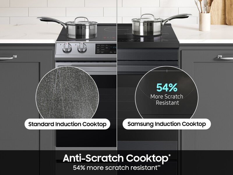 Bespoke 6.3 cu. ft. Smart Slide-In Induction Range with Ambient Edge Lighting™ & Air Sous Vide in Matte Black Steel - (NSI6DG9500MTAA)