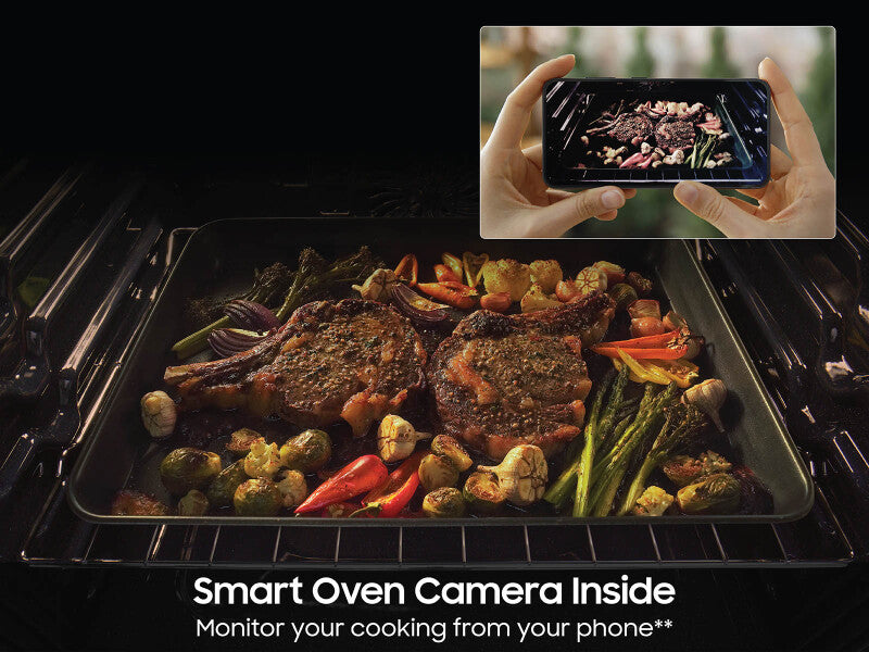 Bespoke 6.3 cu. ft. Smart Slide-In Induction Range with AI Home & Smart Oven Camera in Stainless Steel - (NSI6DG9900SRAA)