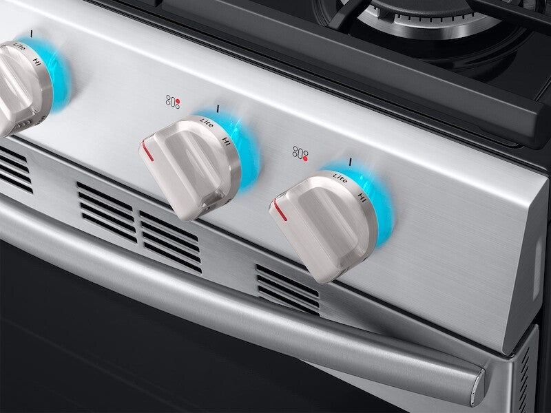 5.8 cu. ft. Freestanding Gas Range with True Convection and Steam Reheat in Black Stainless Steel - (NX58M6650WG) - SAMSUNG