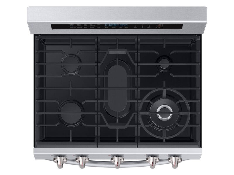5.8 cu. ft. Freestanding Gas Range with True Convection and Steam Reheat in Black Stainless Steel - (NX58M6650WG) - SAMSUNG