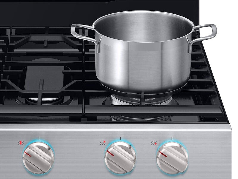 5.8 cu. ft. Freestanding Gas Range with True Convection and Steam Reheat in Black Stainless Steel - (NX58M6650WG) - SAMSUNG