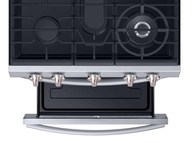 5.8 cu. ft. Freestanding Gas Range with True Convection and Steam Reheat in Black Stainless Steel - (NX58M6650WG) - SAMSUNG