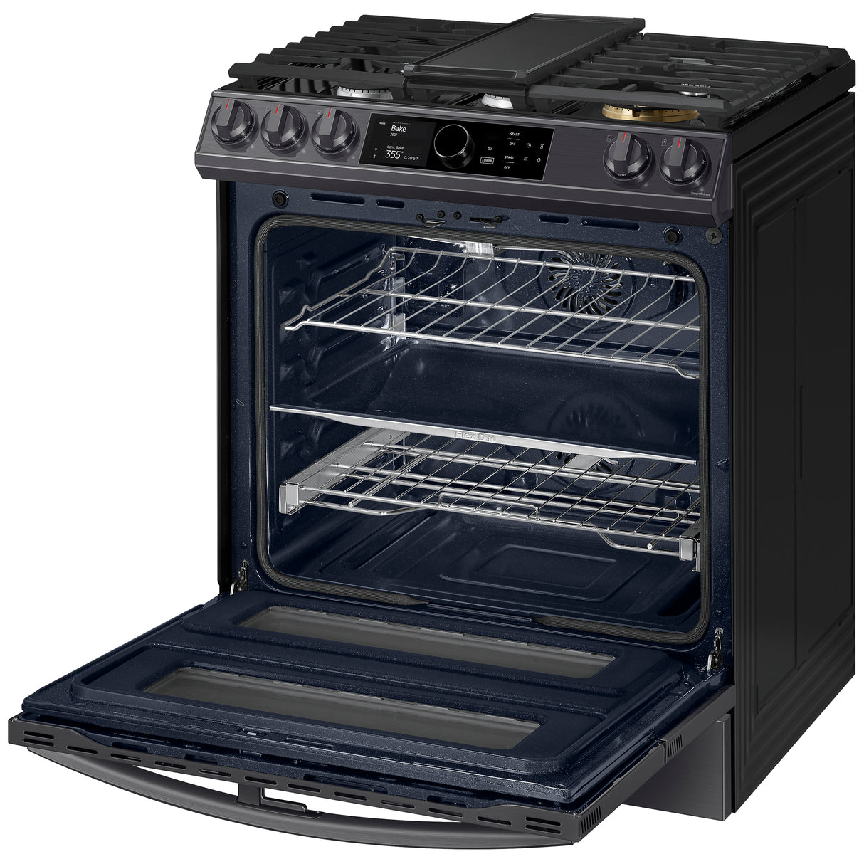 6.0 cu ft. Smart Slide-in Gas Range with Flex Duo(TM), Smart Dial & Air Fry in Black Stainless Steel - (NX60T8751SG)